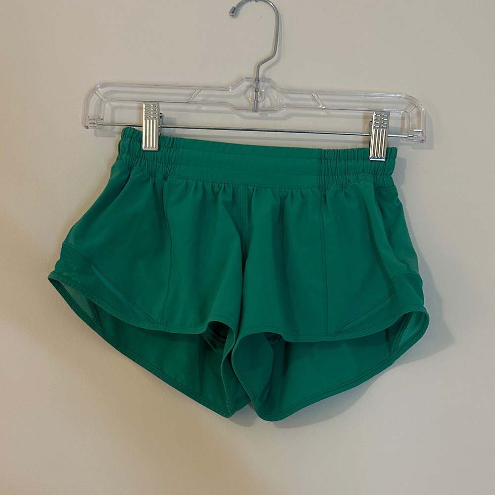 Women's Green Lulu-lemon hotty hot Athletic Shorts